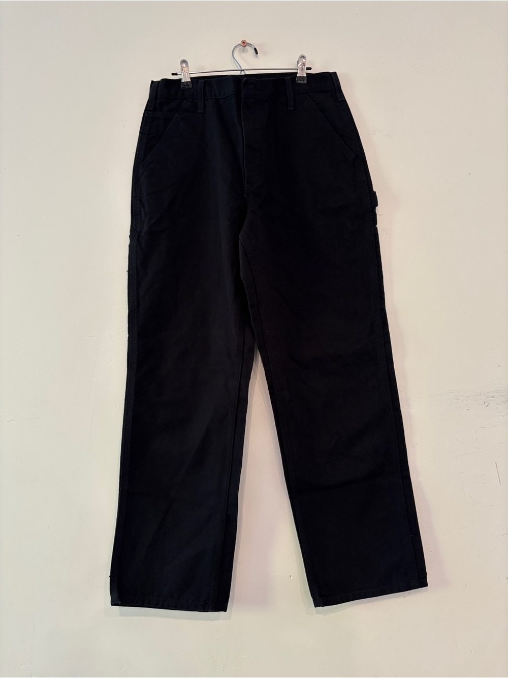 Carhartt B11 BLK Black Canvas Carpenter Pants Mens 33X32 Loose Dungaree Workwear